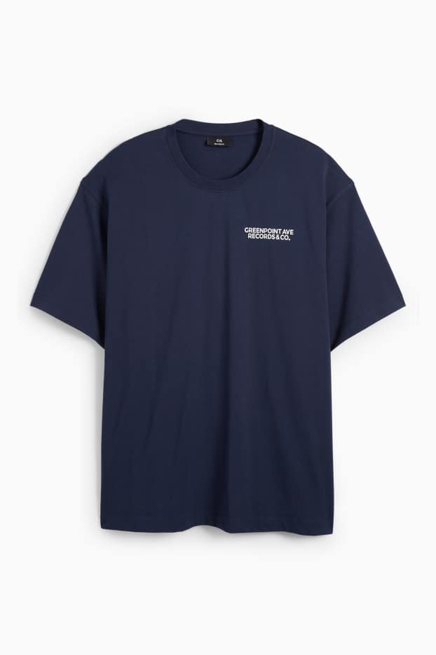 Uomo - T-shirt - relaxed fit - blu scuro