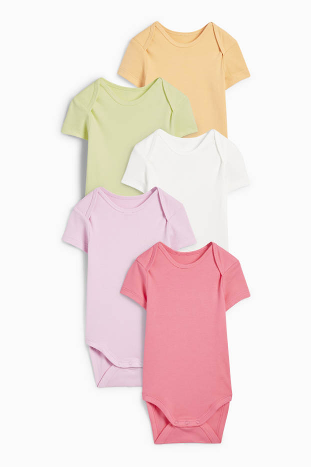 Baby Girls - Multipack of 5 - baby bodysuit - pink