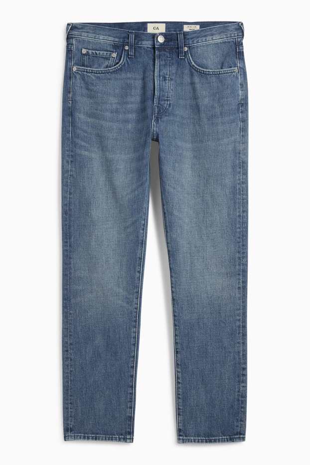 Herren - Regular Jeans mit Knopfleiste - jeansblau