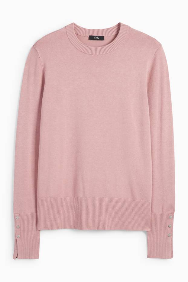 Donna - Maglione in filato lavorato a maglia fine - rosa scuro