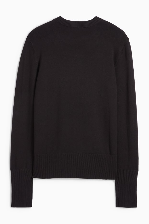 Damen - Feinstrick-Pullover - schwarz