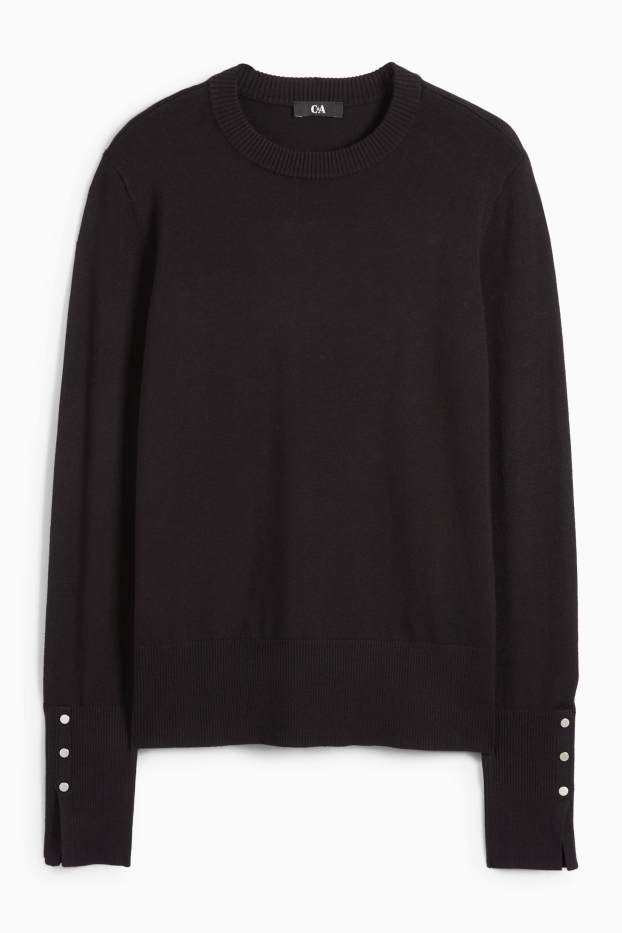 Damen - Feinstrick-Pullover - schwarz