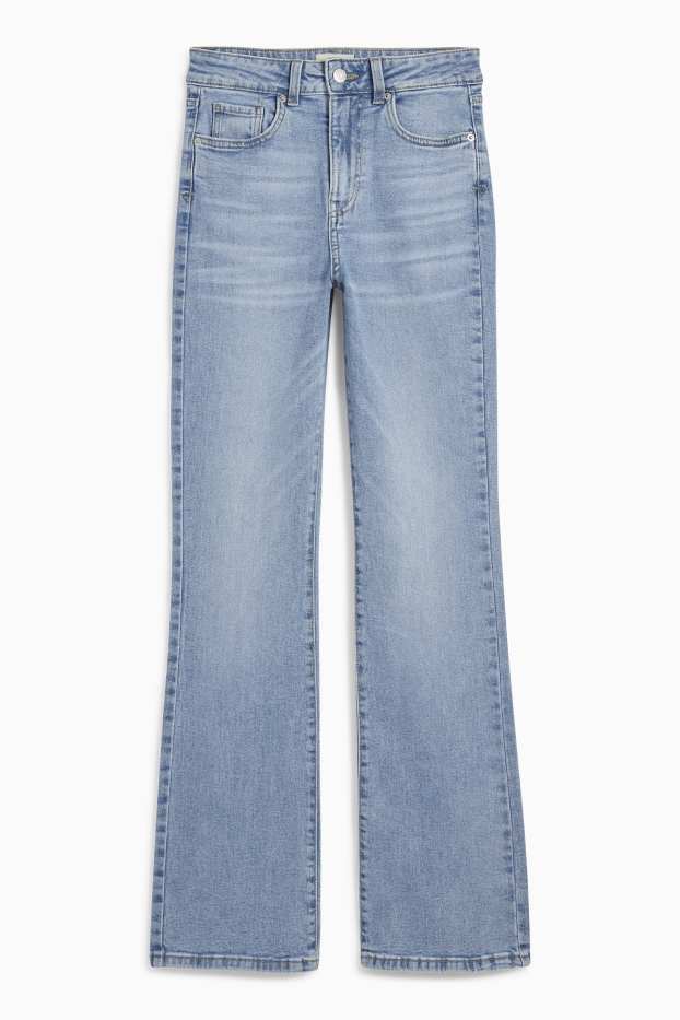 Damen - Bootcut Jeans - High Waist - helljeansblau
