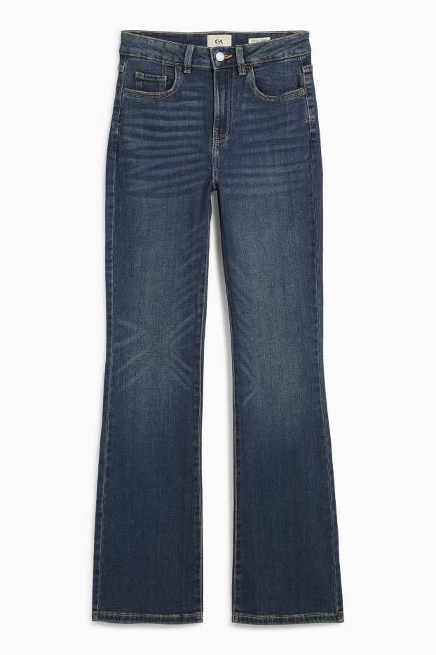 Femmes - Jean bootcut - high waist - jean bleu foncé
