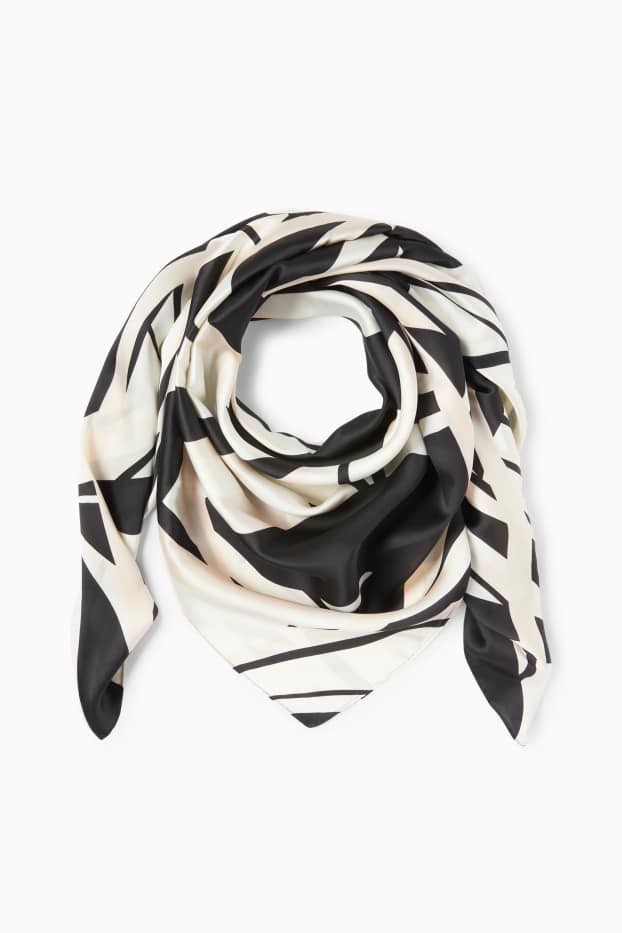 Women - Scarf - patterned - black / beige
