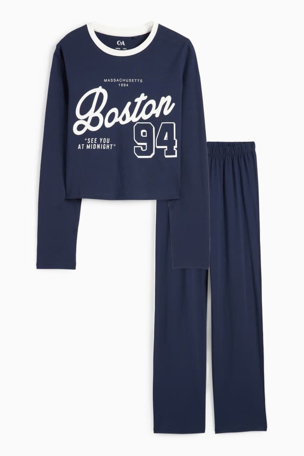 Kinder Mädchen - Boston - Pyjama - 2 teilig - dunkelblau