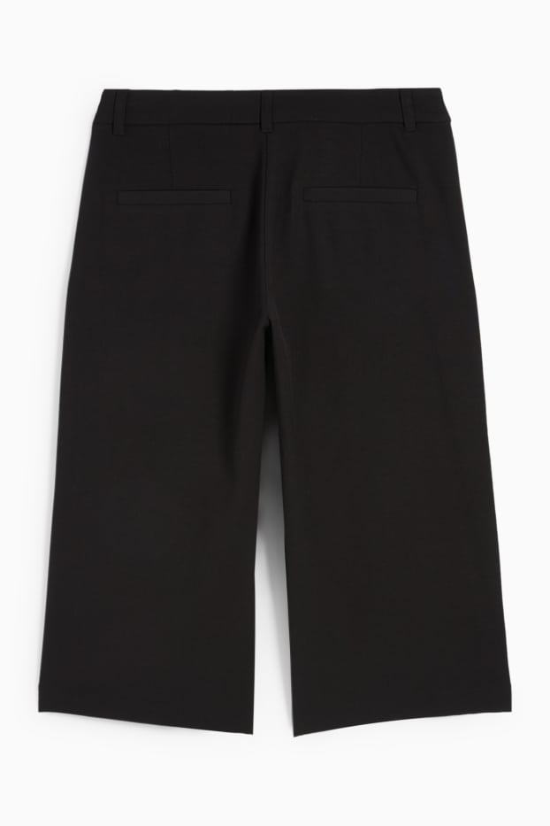 Women - Culottes - mid-rise waist - relaxed fit - black
