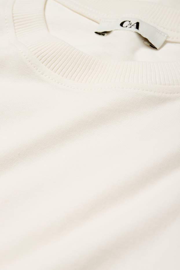 Femei - Tricou - supradimensionat - alb-crem