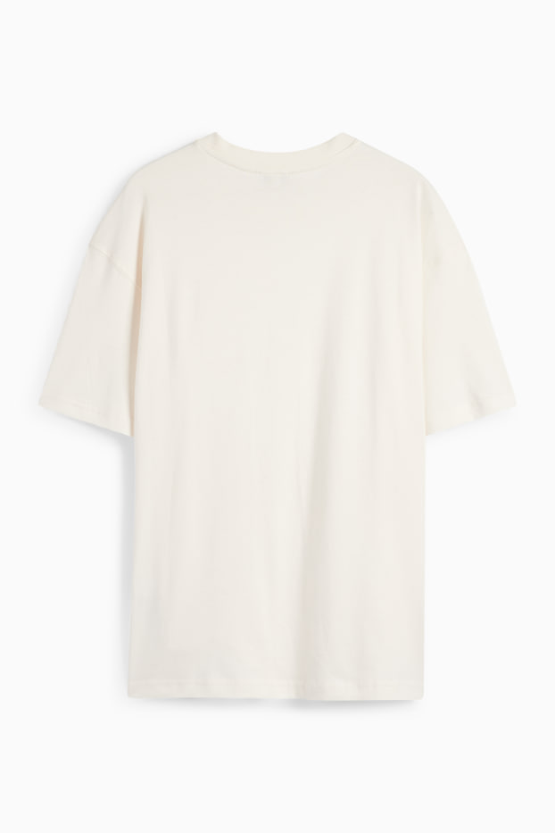 Femei - Tricou - supradimensionat - alb-crem