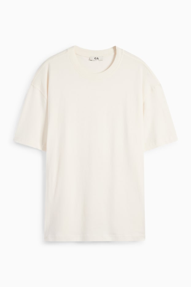 Femei - Tricou - supradimensionat - alb-crem