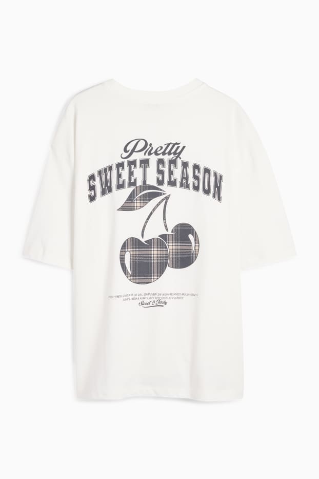 Women - T-shirt - oversized - white