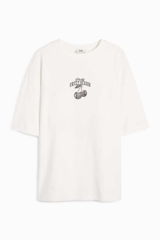 Women - T-shirt - oversized - white