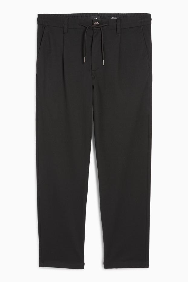 Pánské - Kalhoty chino - tapered fit - černá