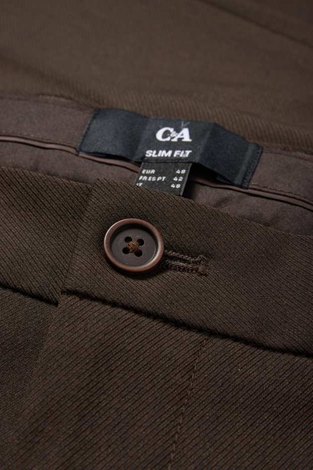 Hombre - Pantalón de vestir - colección modular - slim fit - Flex - marrón oscuro