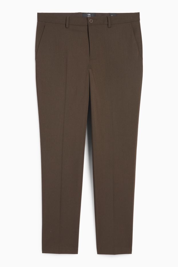 Hombre - Pantalón de vestir - colección modular - slim fit - Flex - marrón oscuro