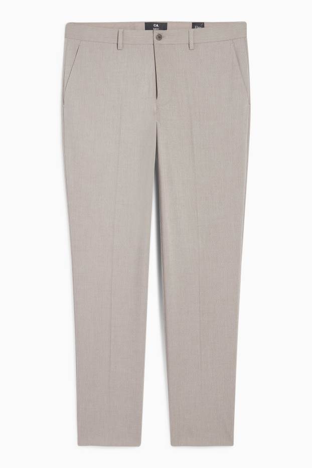 Hombre - Pantalón de vestir - colección modular - slim fit - Flex - gris