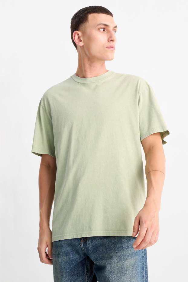 Heren - T-shirt - relaxed fit - mintgroen