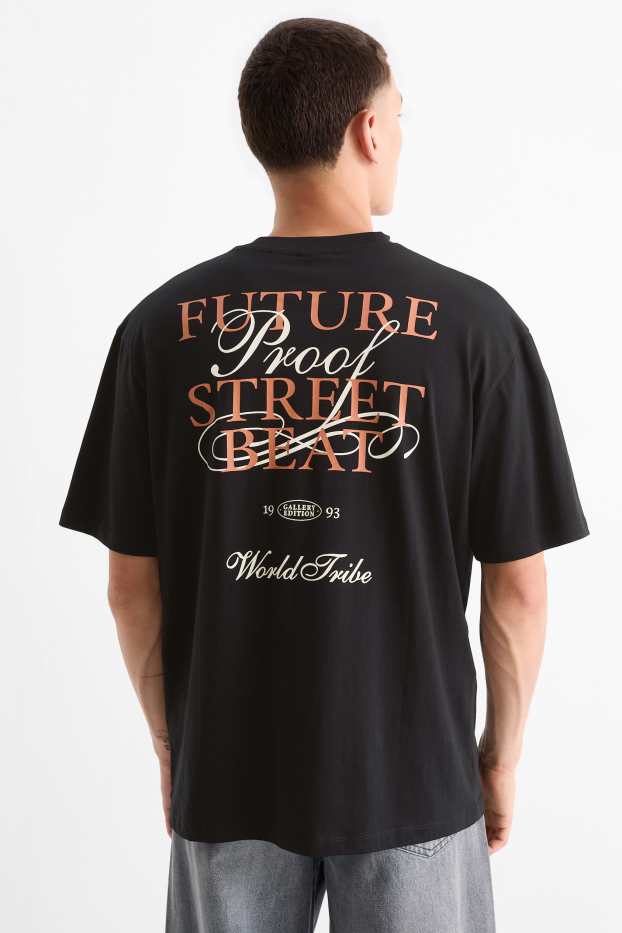 Herren - T-Shirt - Relaxed Fit - schwarz