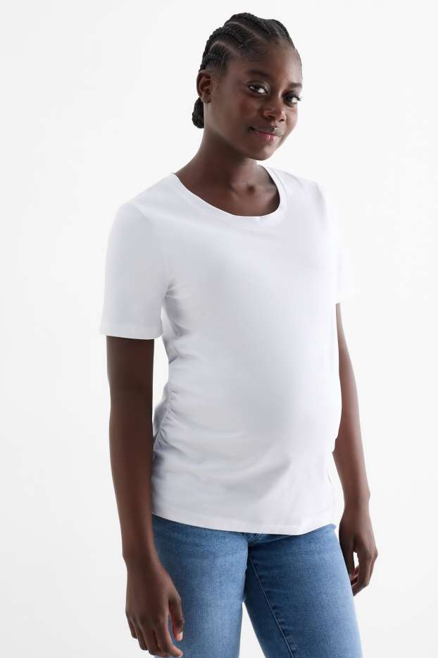 Femmes - Lot de 2 - T-shirts de grossesse - blanc