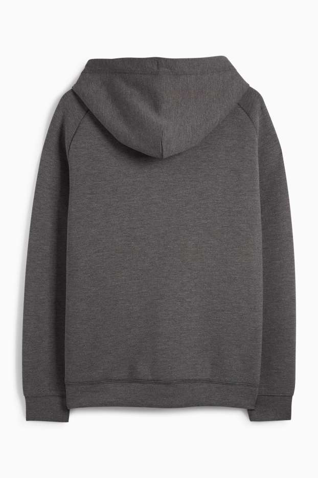 Heren - Sportvest met capuchon - donkergrijs-mélange