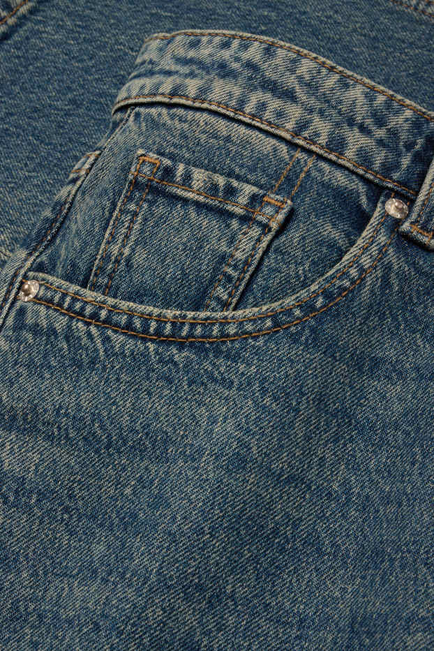 Dames - Baggy jeans - mid waist - jeansblauw
