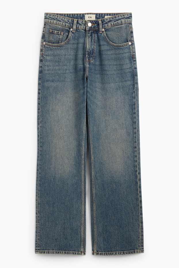 Dames - Baggy jeans - mid waist - jeansblauw