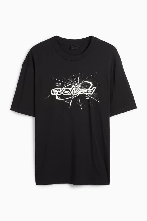Hommes - T-shirt - relaxed fit - noir