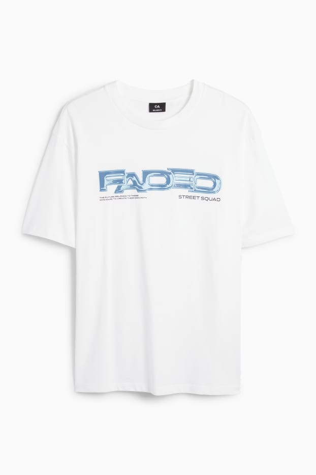Heren - T-shirt - relaxed fit - wit