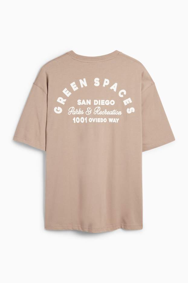 Hommes - T-shirt - relaxed fit - beige