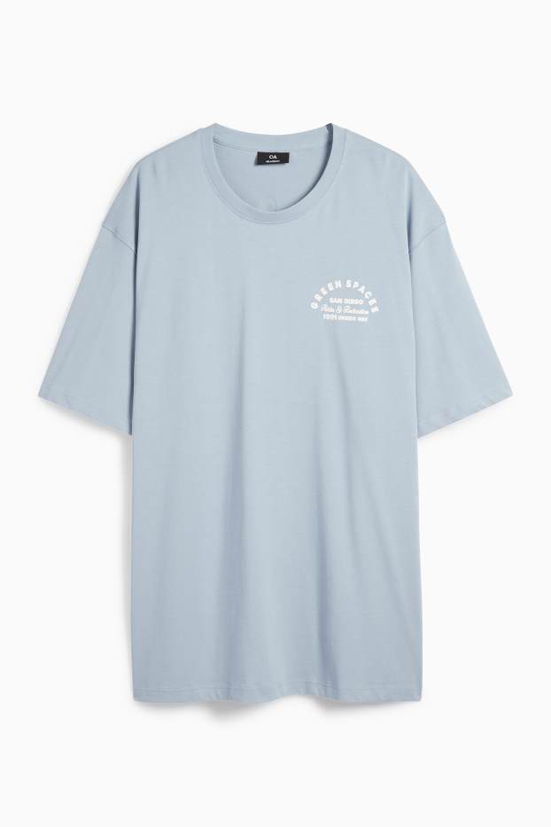 Hommes - T-shirt - relaxed fit - bleu clair