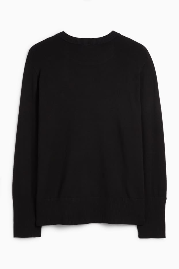 Women - Fine knit jumper - black