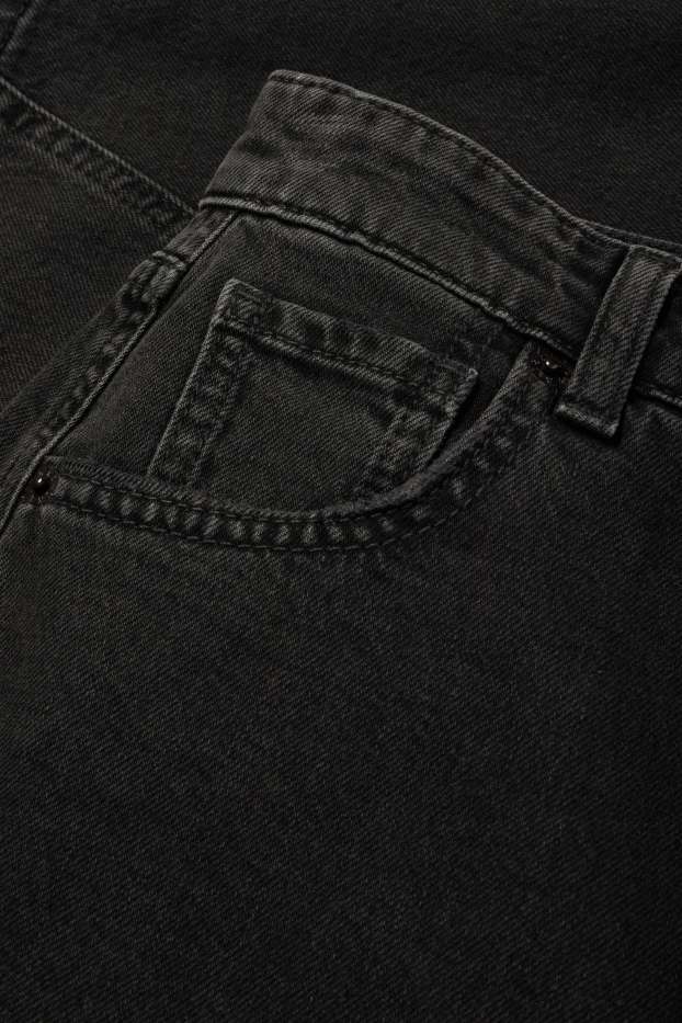 Dames - Balloon jeans - mid waist - jeansdonkergrijs