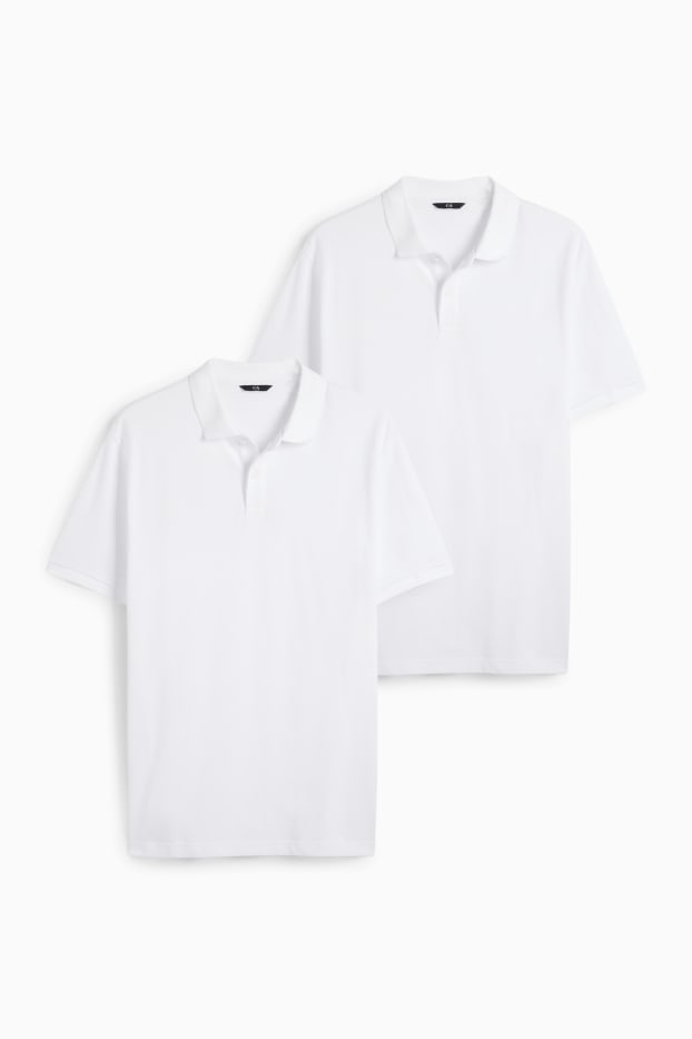 Heren - Set van 2 - poloshirt - regular fit - wit