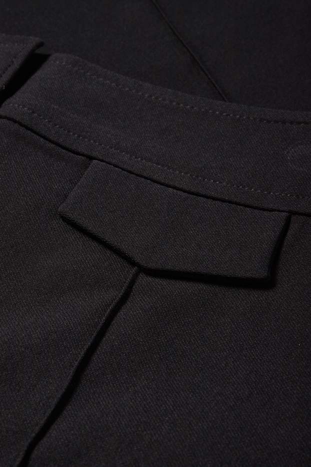 Damen - Stoffhose - High Waist - Flared - schwarz
