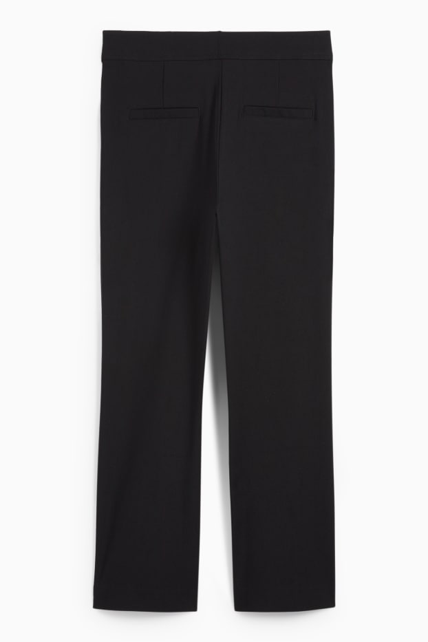 Damen - Stoffhose - High Waist - Flared - schwarz