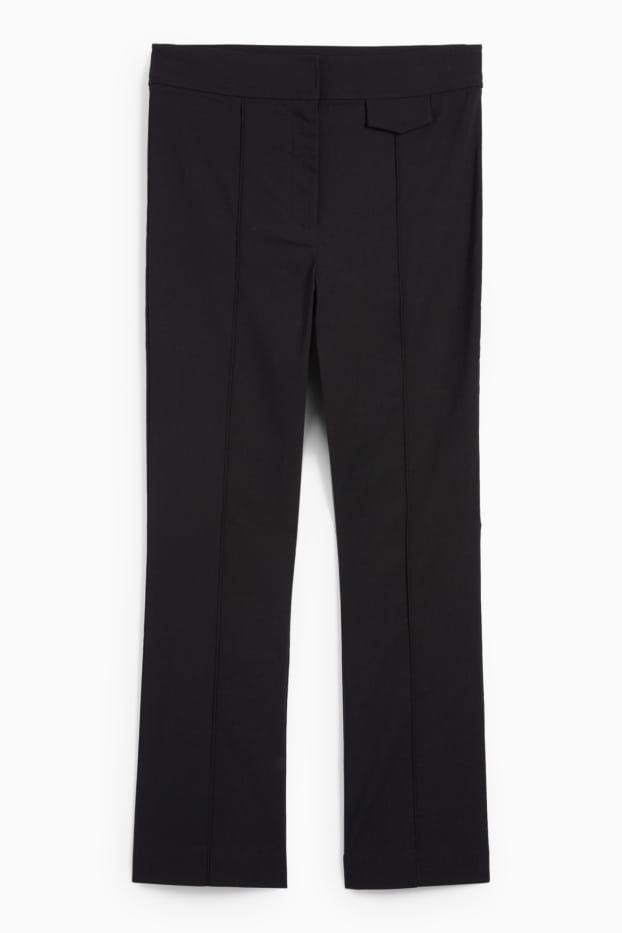 Damen - Stoffhose - High Waist - Flared - schwarz