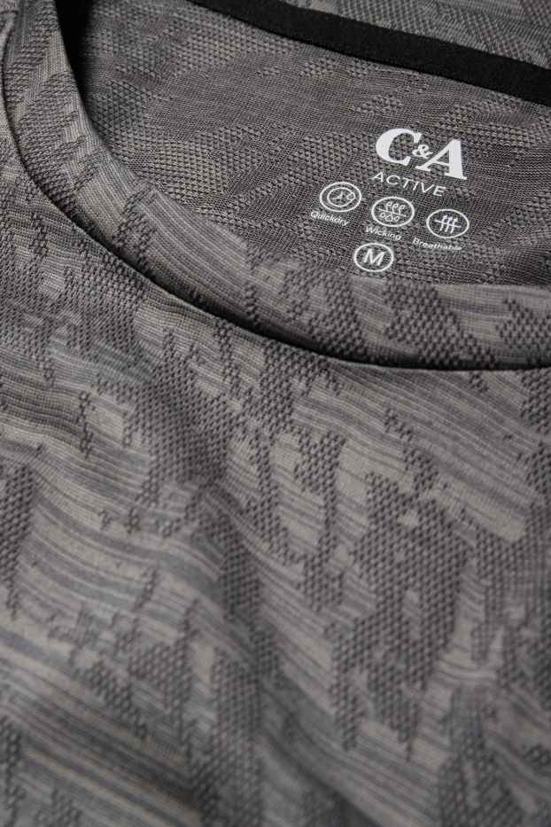 Hombre - Camiseta funcional - con textura - gris oscuro