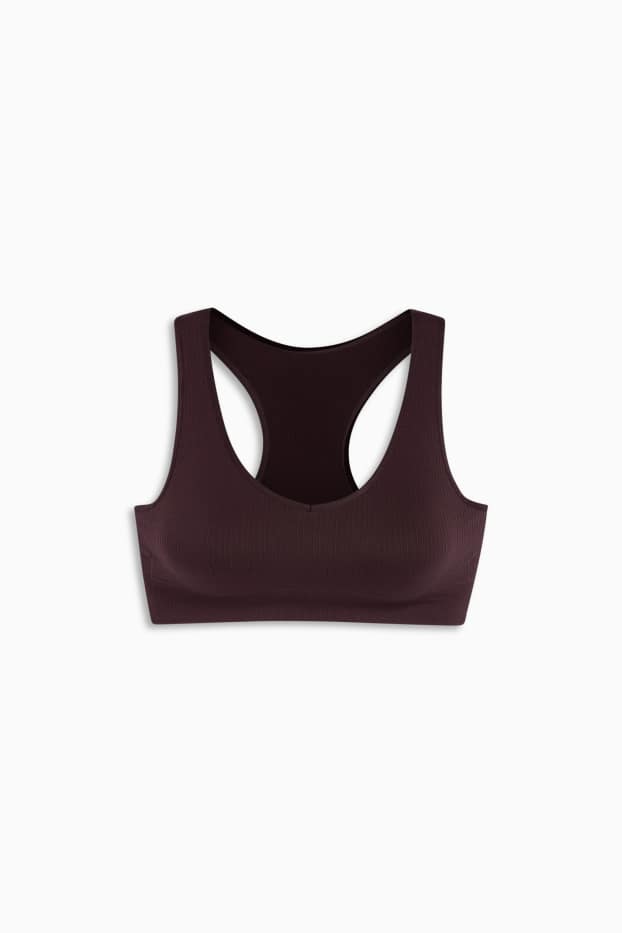 Damen - Funktions-BH - wattiert - seamless - dunkelbraun