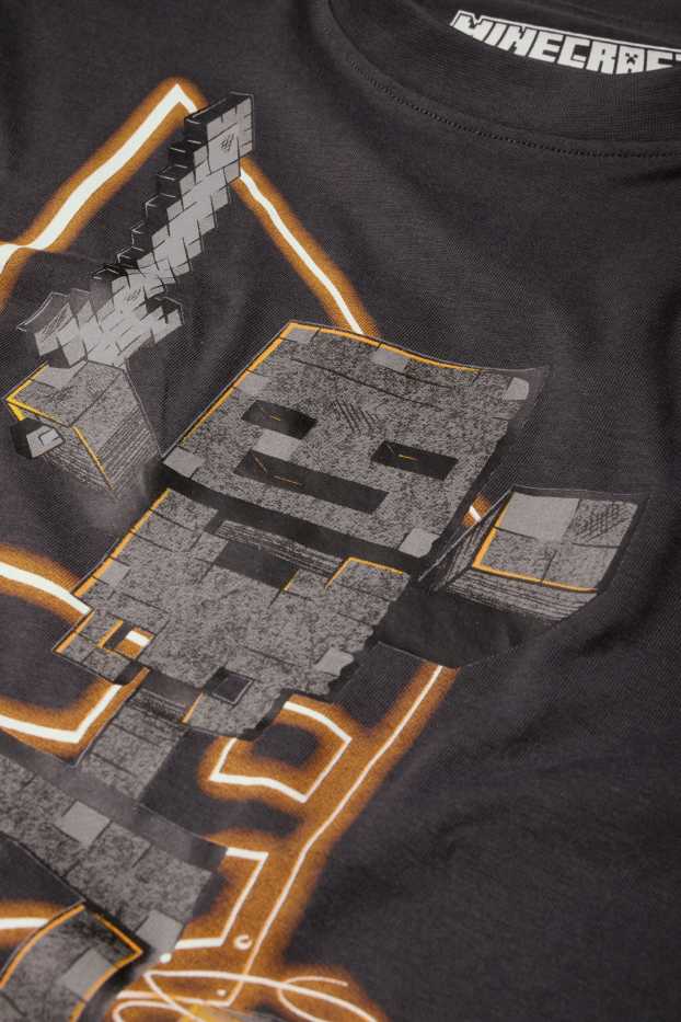 Kinder Buben - Minecraft - Kurzarmshirt - dunkelgrau