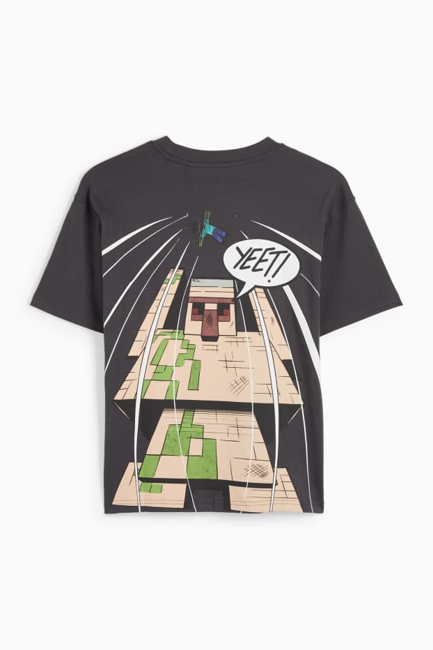 Kinder Buben - Minecraft - Kurzarmshirt - dunkelgrau