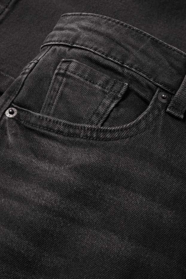Women - Bootcut jeans - high waist - denim-dark gray