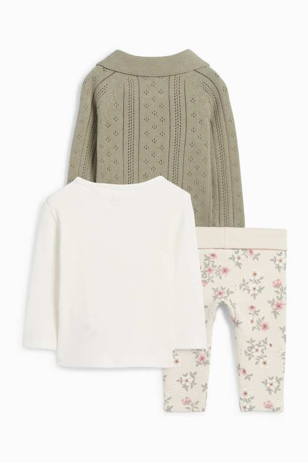 Baby Mädchen - Häschen - Baby-Outfit - 3 teilig - grün