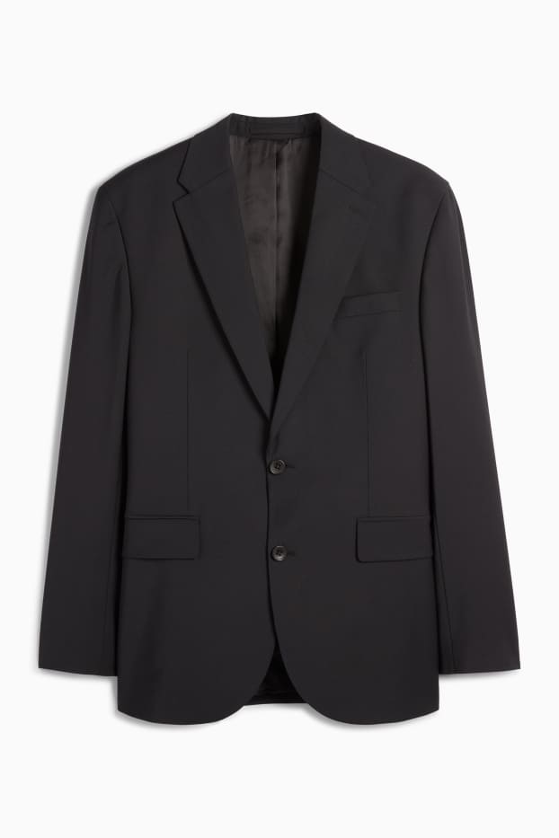 Herren - Baukasten-Sakko - Regular Fit - Flex - Schurwoll-Mix - schwarz
