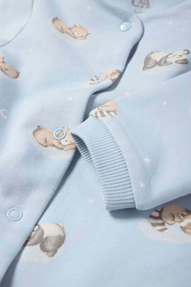 Baby Jungen - Bärchen - Baby-Schlafanzug - hellblau