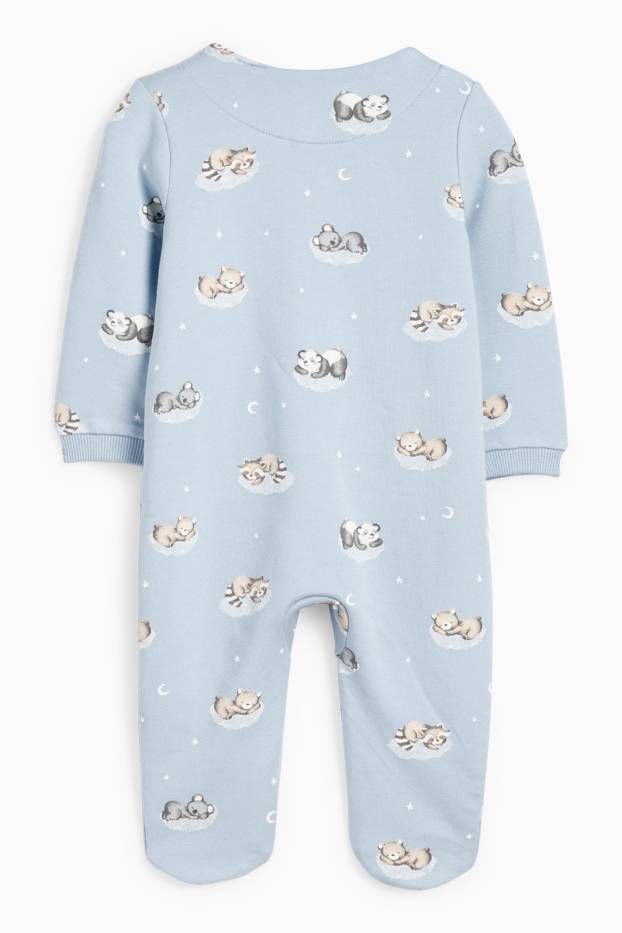 Baby Jungen - Bärchen - Baby-Schlafanzug - hellblau