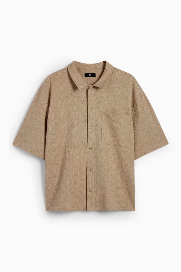 Herren - Hemd - Regular Fit - Kent - strukturiert - khaki