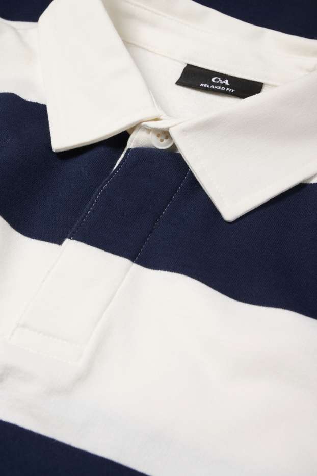 Hombre - Polo - relaxed fit - de rayas - azul oscuro / blanco