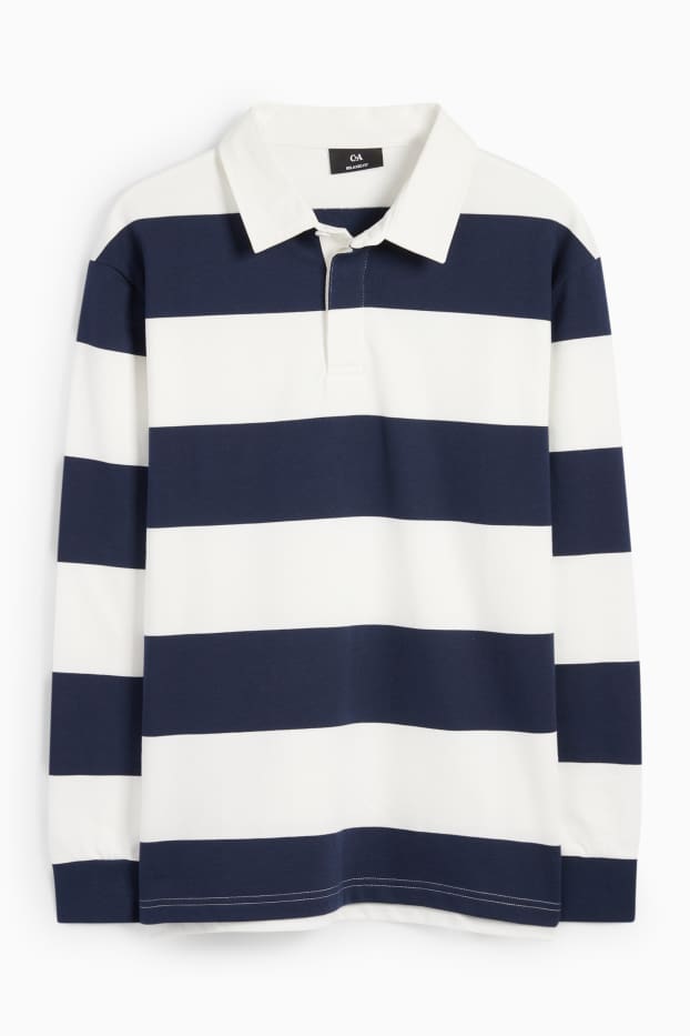 Hombre - Polo - relaxed fit - de rayas - azul oscuro / blanco