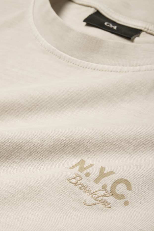 Uomo - T-shirt - relaxed fit - beige chiaro