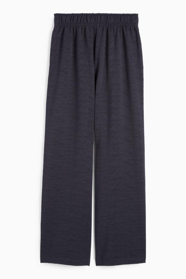 Women - Joggers - textured - dark blue